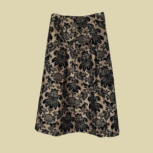 Evening Maxi Skirt in Antique Gold with Black Velvet 8